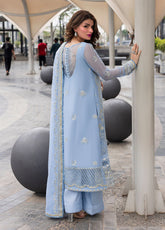 Embroidered chiffon back panel from Sahane Luxury Chiffon'25
